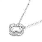 Four Leaf Clover Moissanite Pendant Necklace