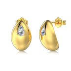 925 Sterling Silver Pear Cut Sapphire Stud Earrings