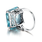 925 Sterling Silver Aquamarine Gemstone Ring