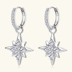 925 Sterling Silver 18k  Gold Moissanite Star Earrings