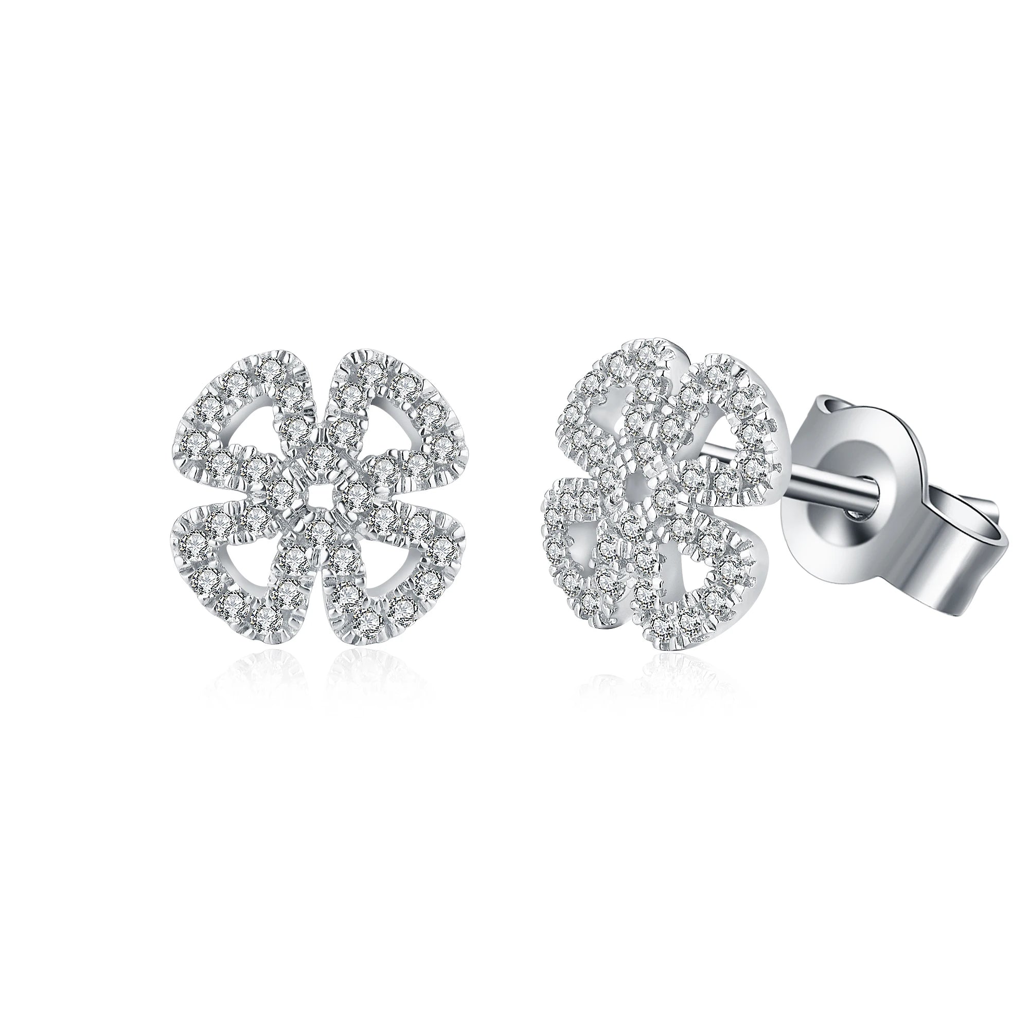 925 Sterling Silver Moissanite Solitaire Stud Earrings