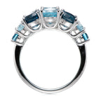 Rhodium Over 925 Sterling Silver Blue Topaz Ring