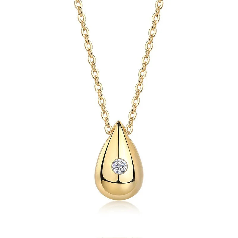 Moissanite Water Drop Shape Pendant Necklace