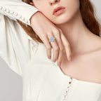 2PC 925 Sterling Silver Moissanite Ring