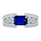 925 Sterling Silver Sapphire Vintage Ring