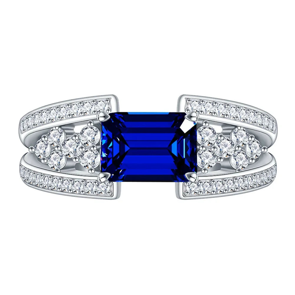 925 Sterling Silver Sapphire Vintage Ring
