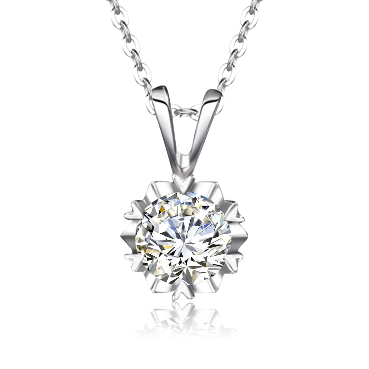925 Sterling Silver Pendant Moissanite Necklace