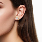 14k Gold Moissanite Diamond Heart Earrings