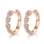 925 Sterling Silver Moissanite Diamonds Gems Hoop Earrings Solid 