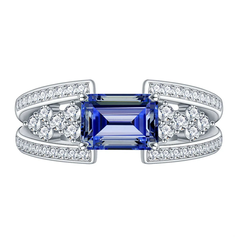925 Sterling Silver Sapphire Vintage Ring