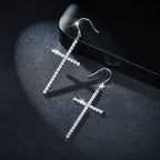 925 Sterling Sliver Moissanite Cross Earring