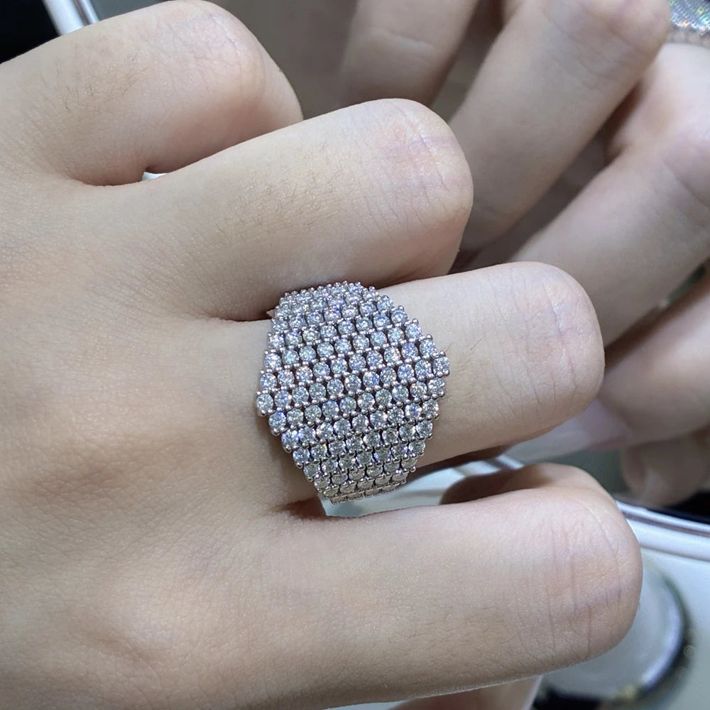 925 Sterling Silver Moissanite  Gemstones  Ring