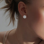 925 Sterling Silver Moissanite Snowflake Earrings