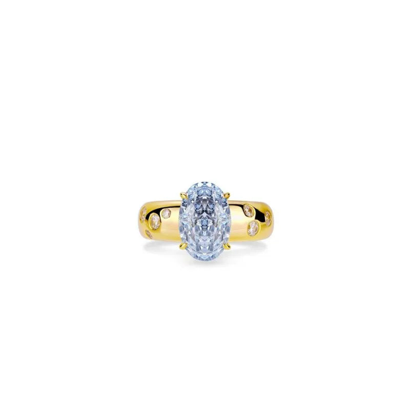 925 Sterling Silver Aquamarine Caliber Ring