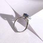 925 Sterling Silver Emerald Cut Moissanite Ring
