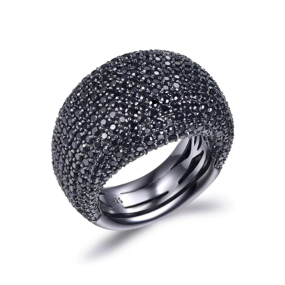 925 Sterling Silver Zircon Pave Ring