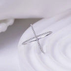 Cross X-shaped Moissanite Row Ring
