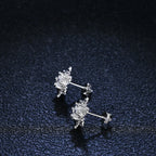 925 Sterling Silver Moissanite Snowflake Earrings