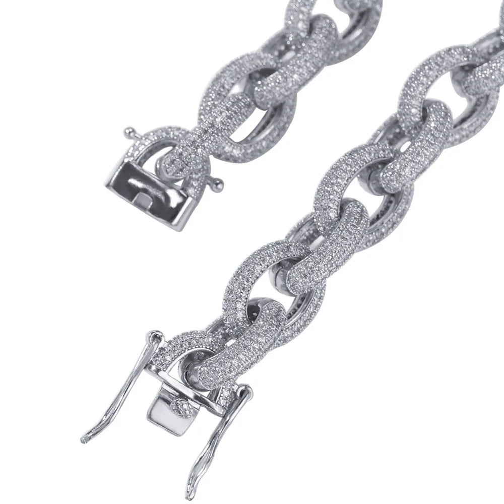 Micro Paved AAA Cubic Zirconia Cuban Link Chain Bracelet