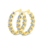 Full Moissanite Hoop Earrings 925 Sterling Silver