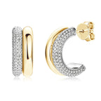 925 Sterling Silver Moissanite C-shaped Hoop Earrings