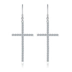 925 Sterling Sliver Moissanite Cross Earring