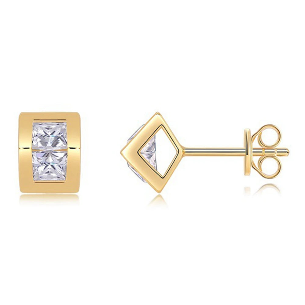 Sterling Silver 925 4mm Moissanite Stud Earrings