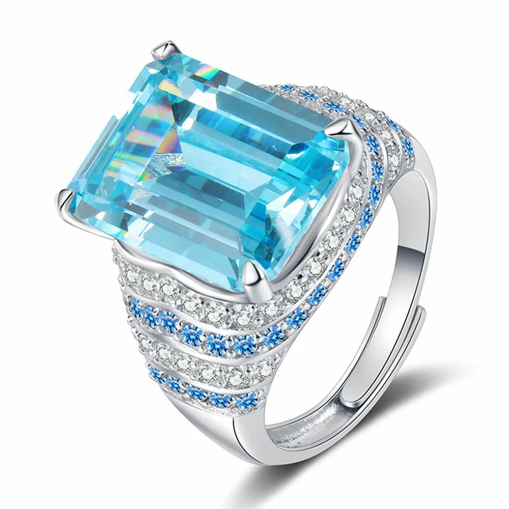 925 Sterling Silver Aquamarine Ring