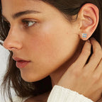 925 Sterling Silver Moissanite Flower Earrings 18k plated