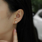 Sterling Silver 925 Moissanite Snowflake Stud Earrings