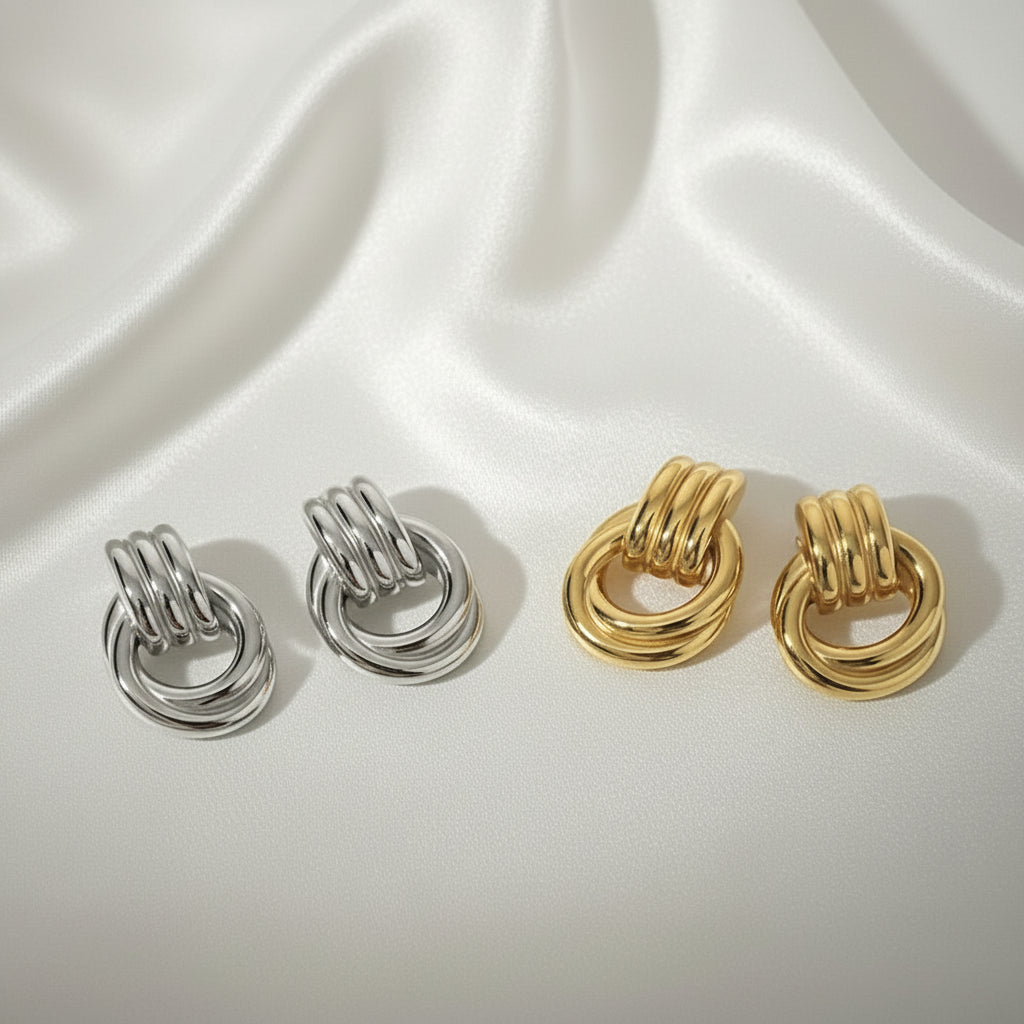 18K Gold Plated Sculpted Knot Earrings