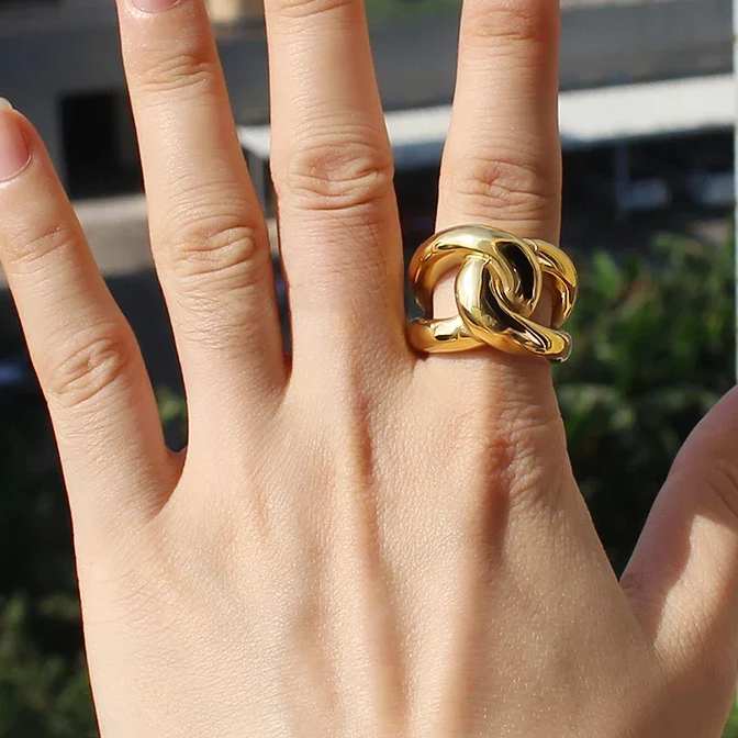 Stainless Steel Domed Cross Rings