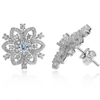 925 Sterling Silver Moissanite Snowflake Earrings