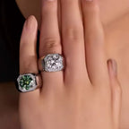 925 Sterling Silver Moissanite Ring 18k plated