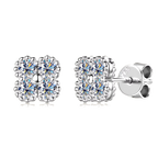 925 Sterling Silver Moissanite Flower Earrings 18k plated