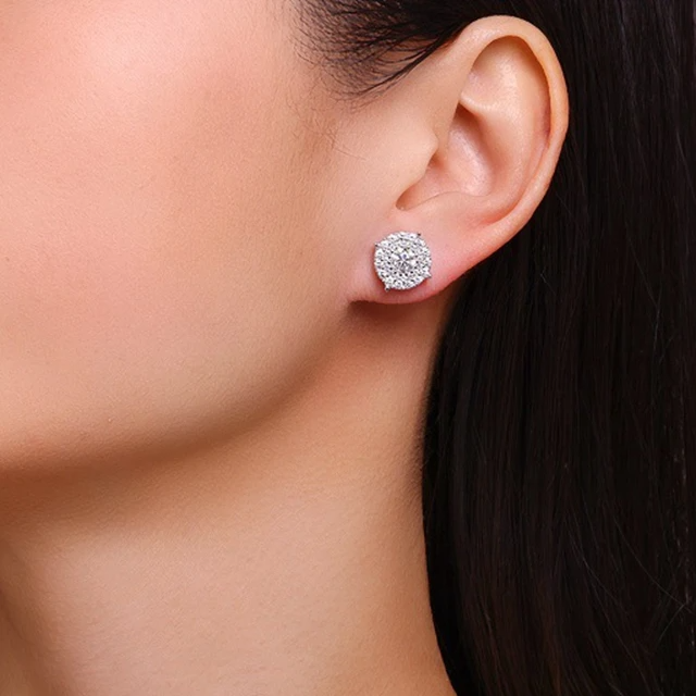 925 Sterling Silver Moissanite Diamond Gemstone Earrings