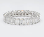 4.16 cttw 14k White Gold Emerald Eternity Band, Trellis Weave Setting