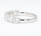 2.01 cttw 14k White Gold Round 7 Stone Wedding Band, Basket Setting