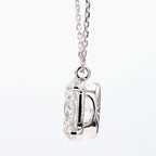 4.00 cttw 14k White Gold Oval Solitaire Pendant, 16-18" Adjustable Chain