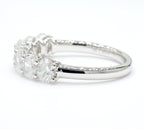 1.50 cttw 14k White Gold Oval 7 Stone Wedding Band, Basket Setting