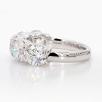 5.00 cttw 14k White Gold Round 5 Stone Wedding Band, Shared Prong