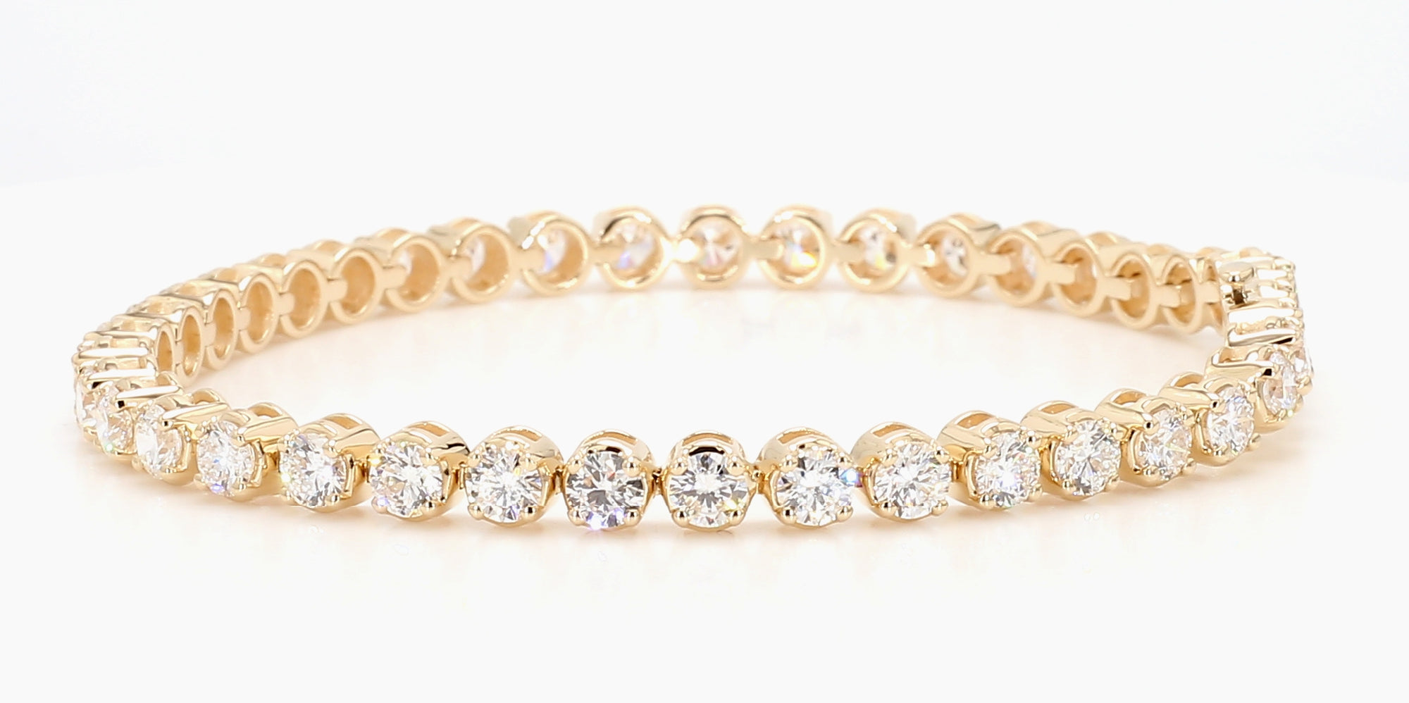 7.05 cttw 14k Yellow Gold Round Luxe Tennis Bracelet
