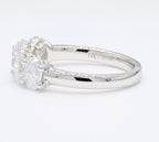 2.00 cttw 14k White Gold Oval 5 Stone Wedding Band, Basket Setting