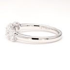 1.00 cttw 14k White Gold Oval 5 Stone Wedding Band, Basket Setting