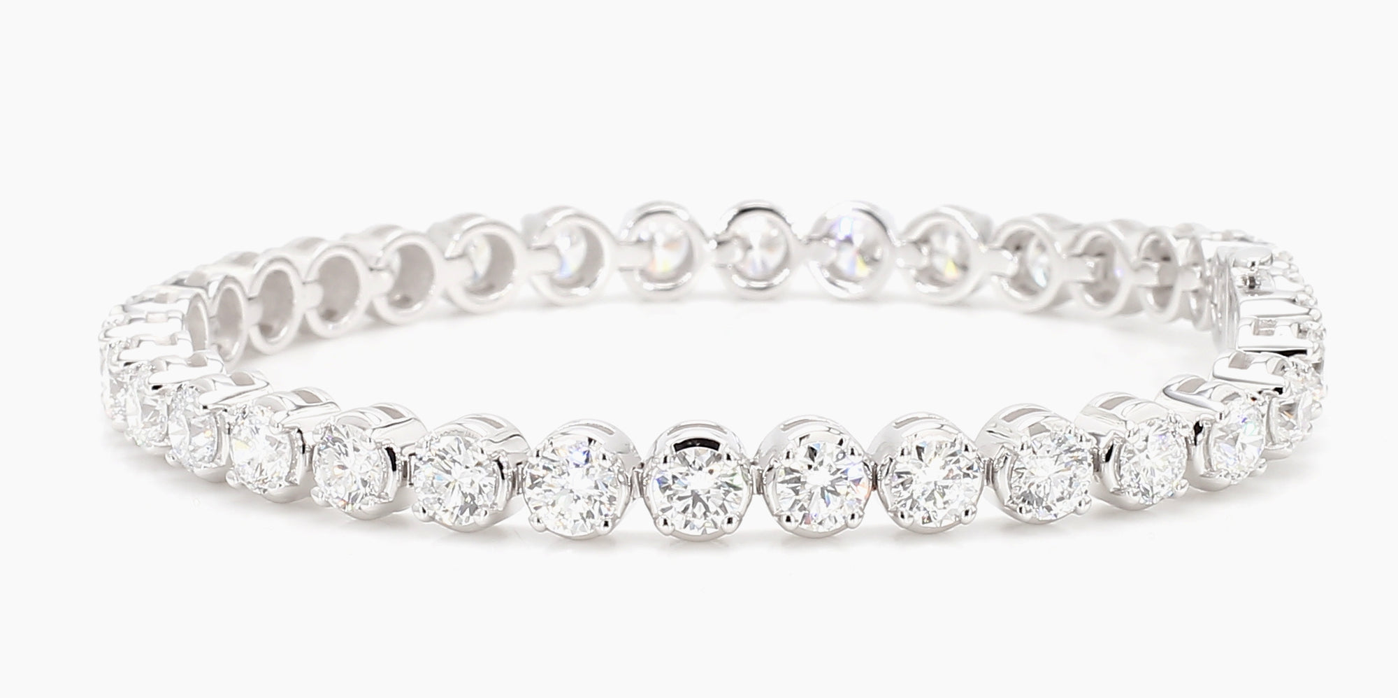 10.11 cttw 14k White Gold Round Luxe Tennis Bracelet