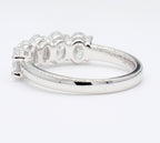 2.00 cttw 14k White Gold Oval 5 Stone Wedding Band, Basket Setting