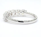 1.50 cttw 14k White Gold Oval 7 Stone Wedding Band, Basket Setting