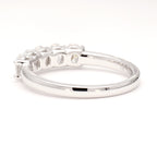 1.00 cttw 14k White Gold Oval 5 Stone Wedding Band, Basket Setting