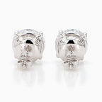 9.07 cttw 14k White Gold Round 4 Prong Basket Studs