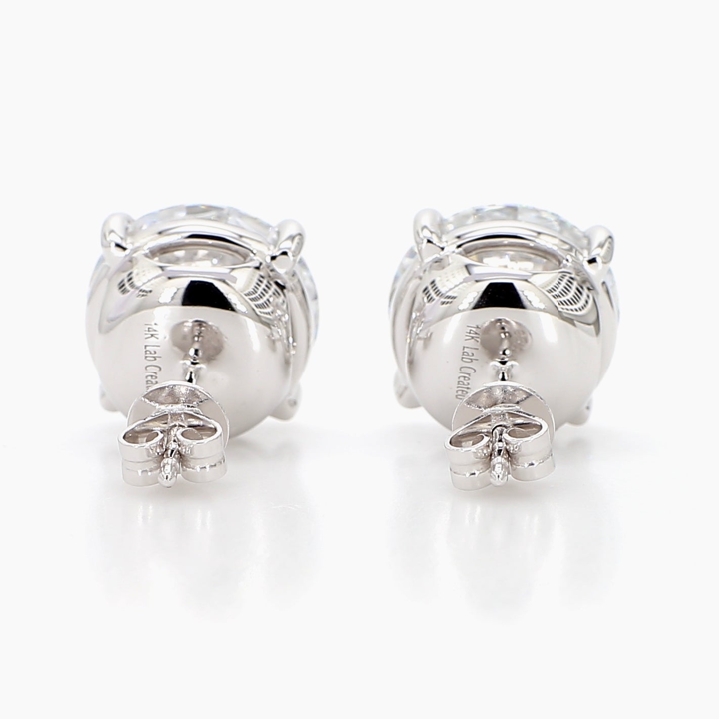 9.07 cttw 14k White Gold Round 4 Prong Basket Studs